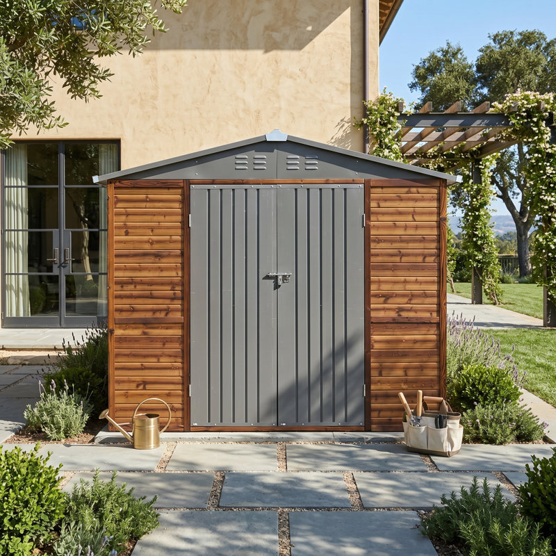 Endark-8 Ft. W X 8 Ft. D Metal & Wood Outdoor Storageshed